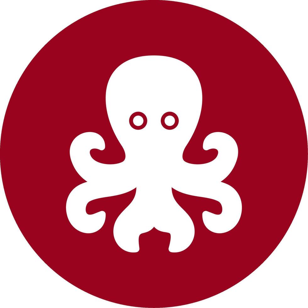 Octopus Glyph Circle Icon vector