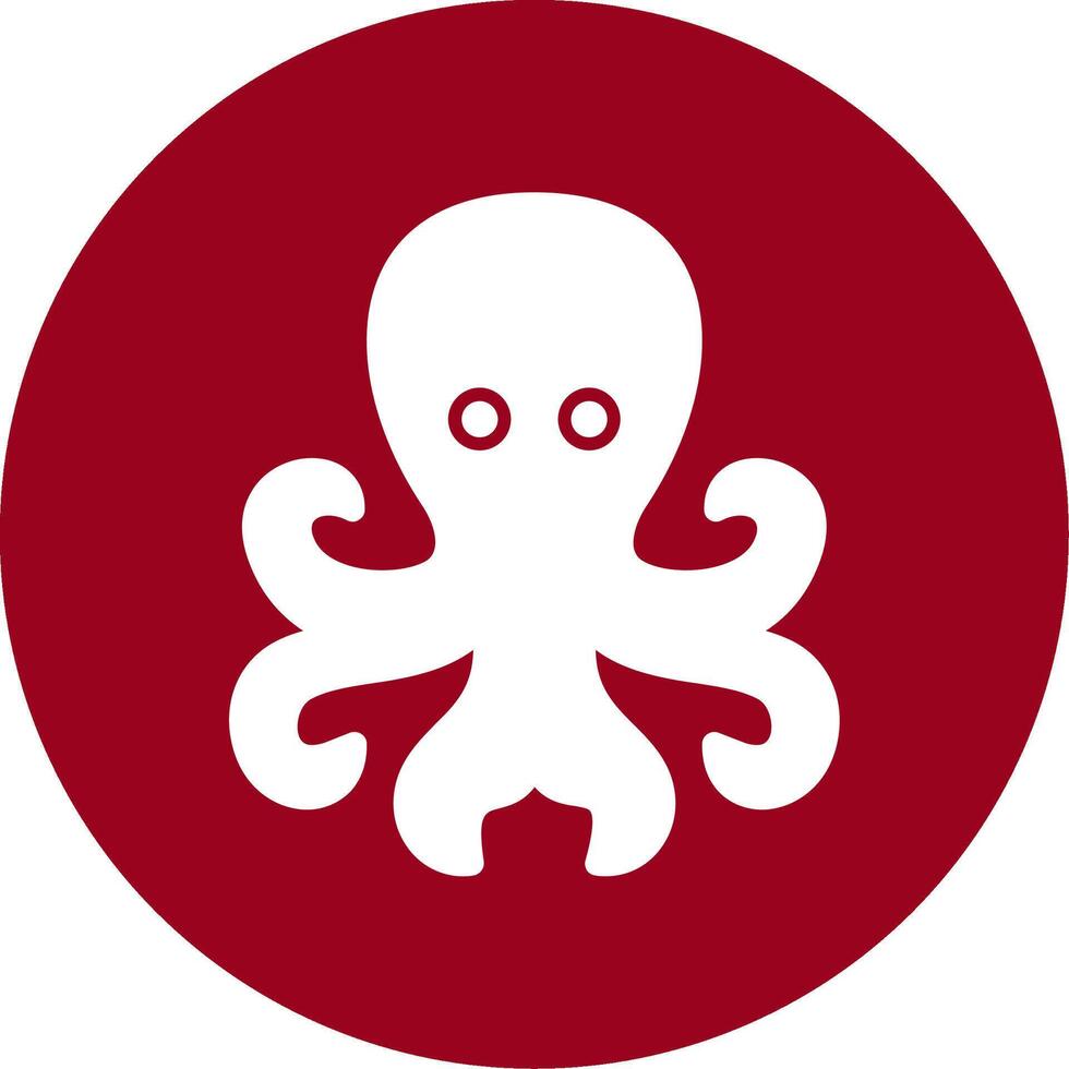 pulpo glifo circulo icono vector