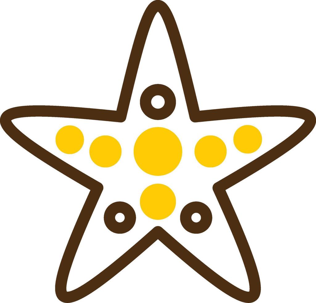 Starfish Yellow Lieanr Circle Icon vector