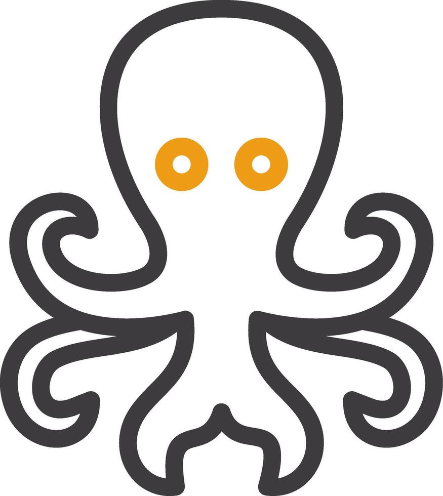 Octopus Line Circle Icon vector