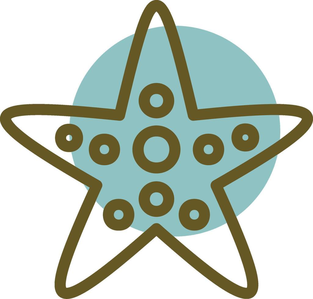 Starfish Linear Circle Icon vector