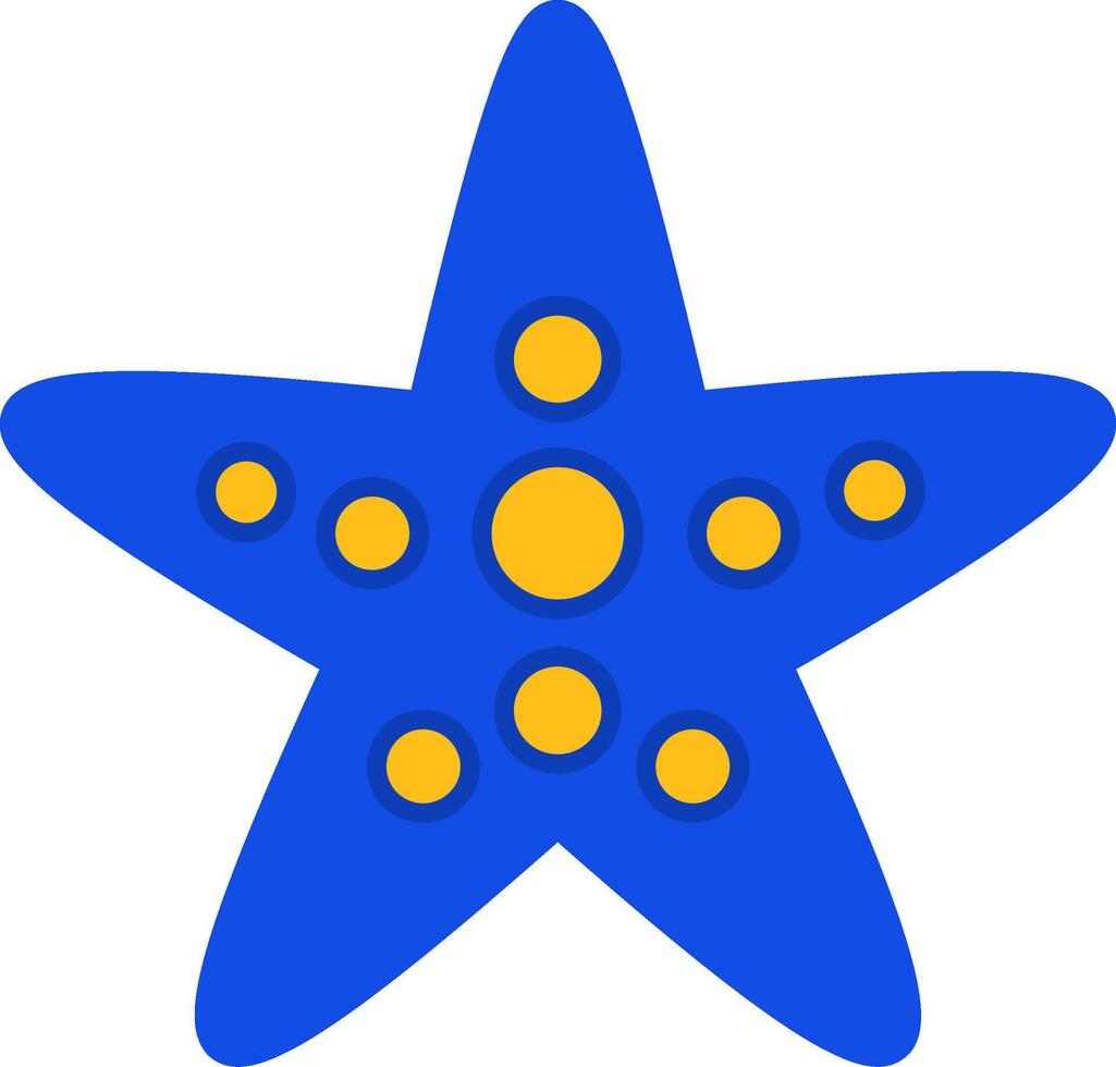 Starfish Flat Two Color Icon vector
