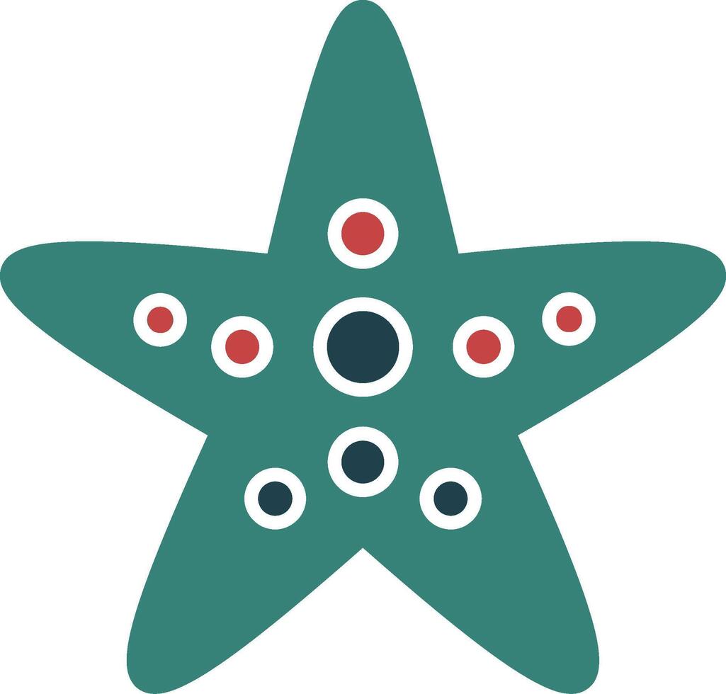 Starfish Glyph Two Color Icon vector