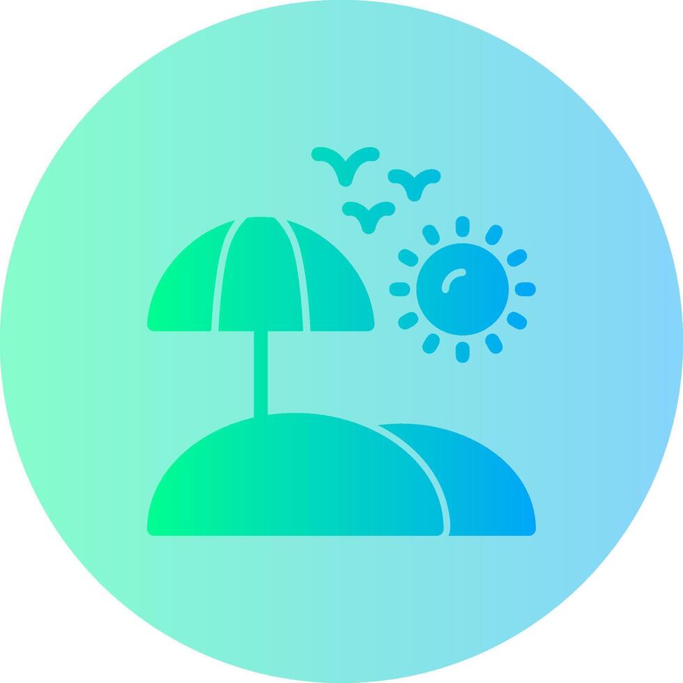 Seashore Gradient Circle Icon vector