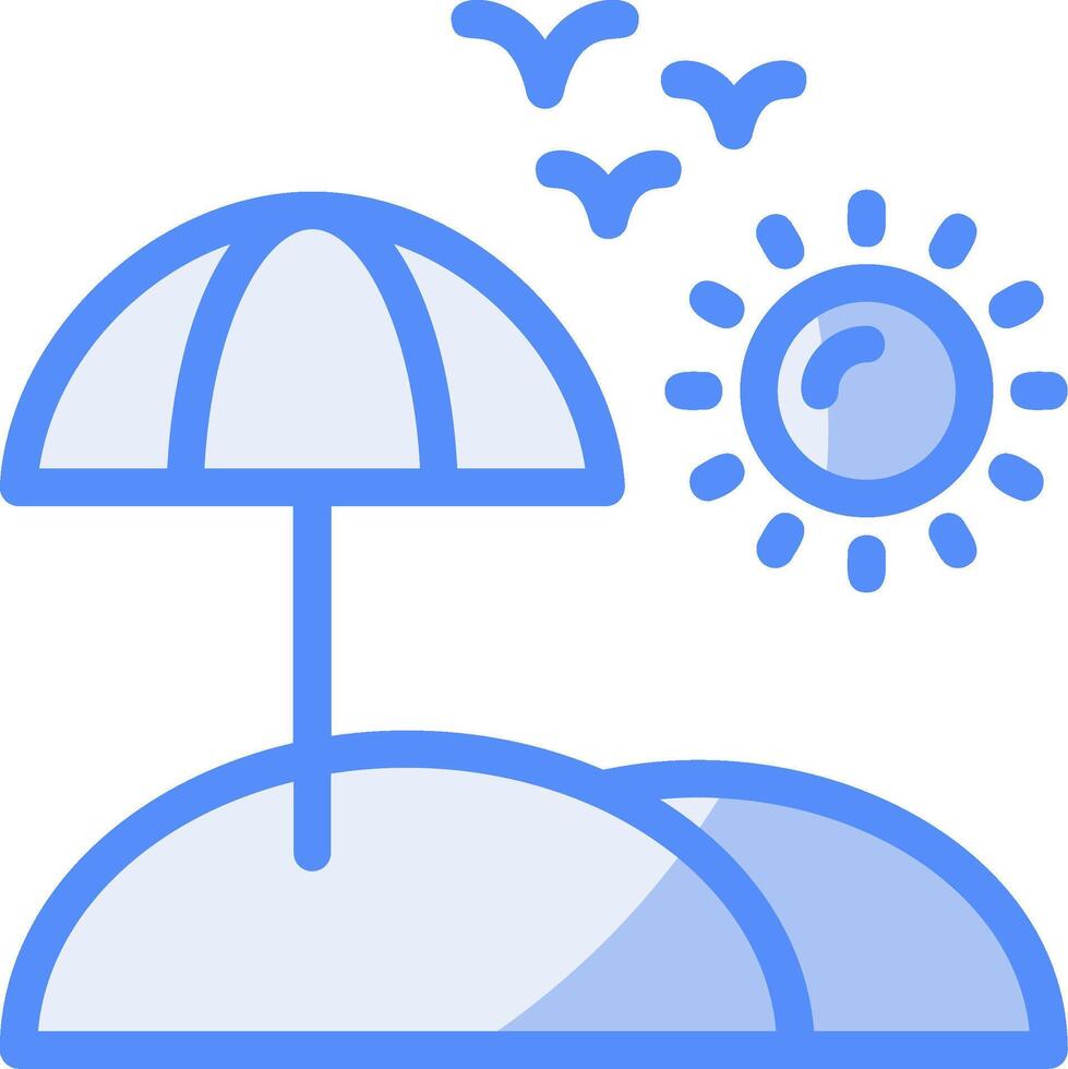 Seashore Line Filled Blue Icon vector