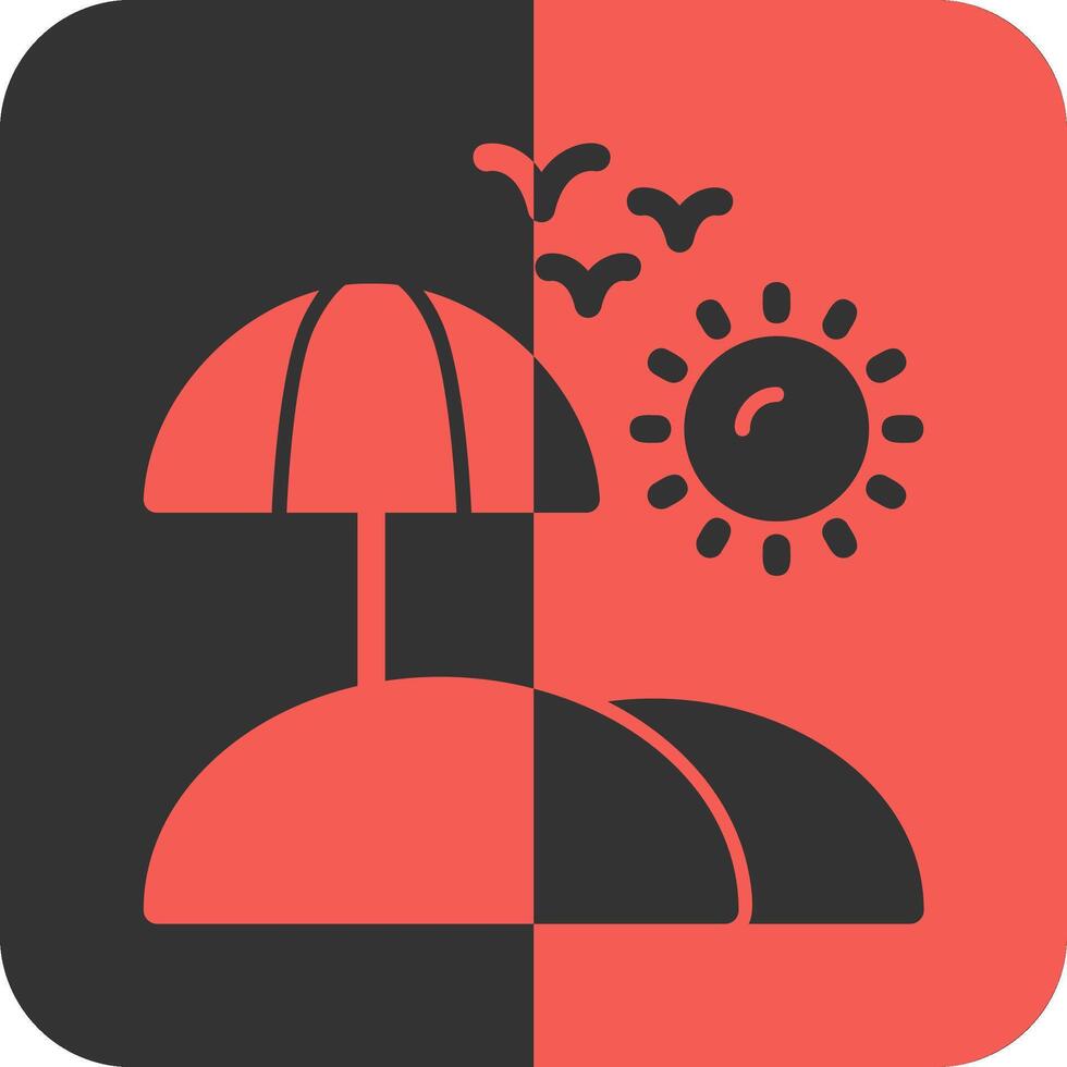 Seashore Red Inverse Icon vector