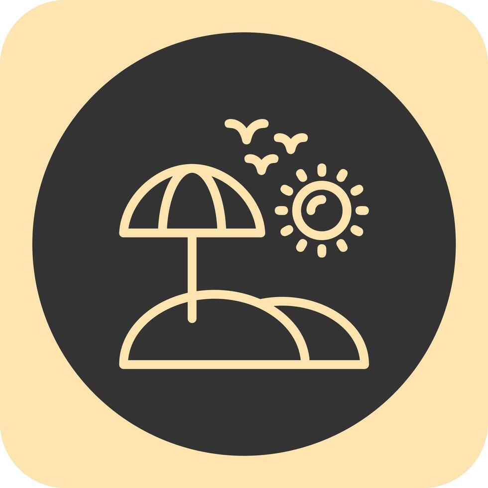 Seashore Linear Round Icon vector