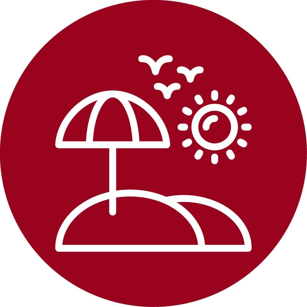 Seashore Outline Circle Icon vector