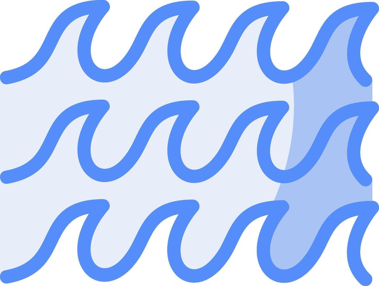 Wave Line Filled Blue Icon vector