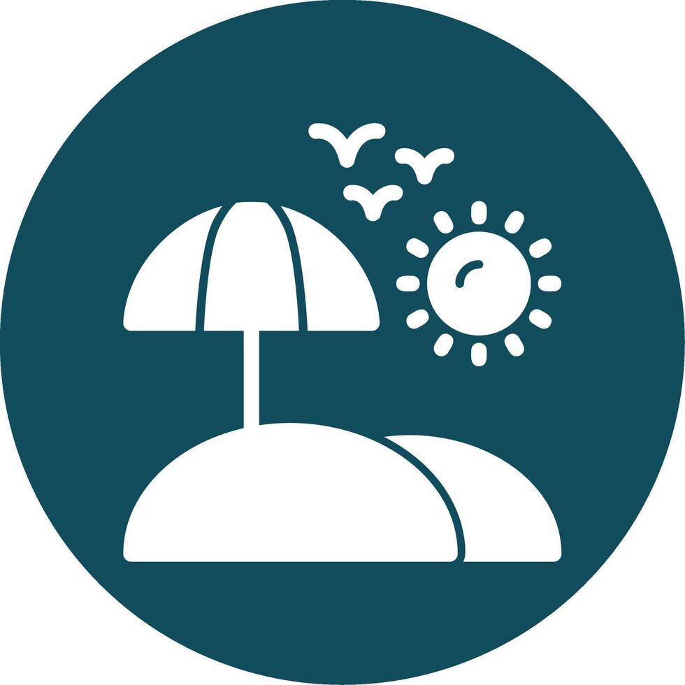 Seashore Glyph Circle Icon vector