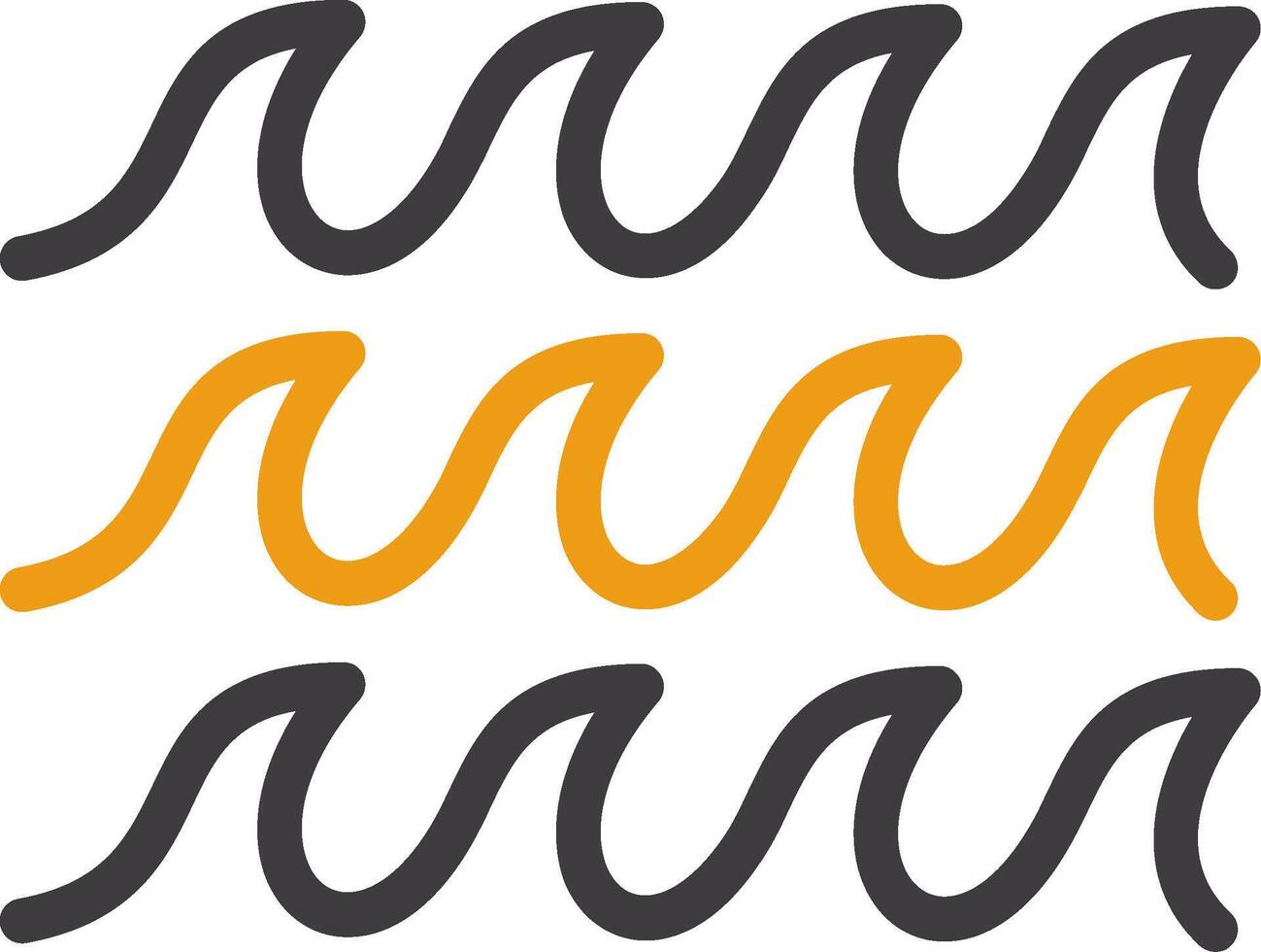Wave Line Two Color Icon vector