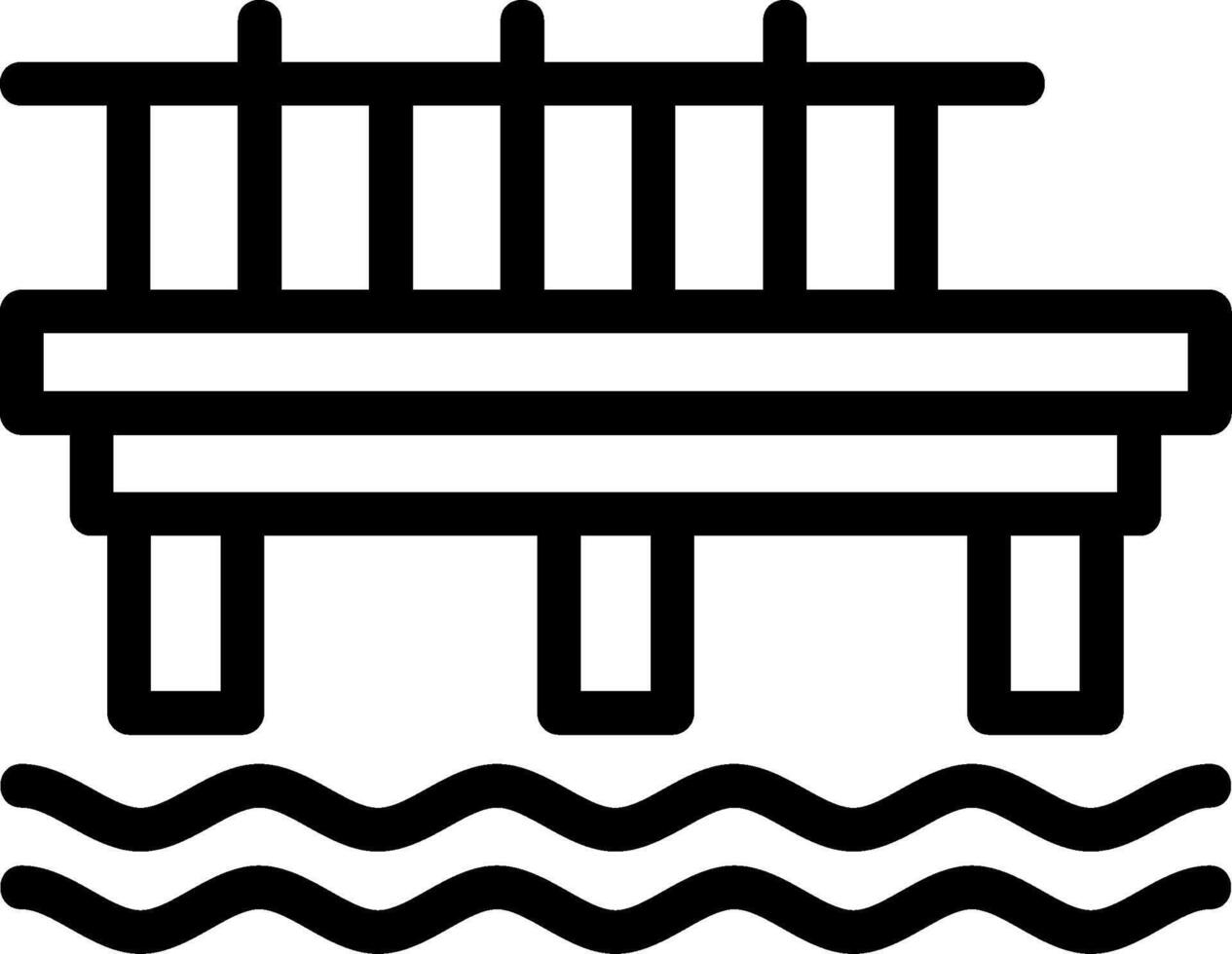 muelle línea icono vector