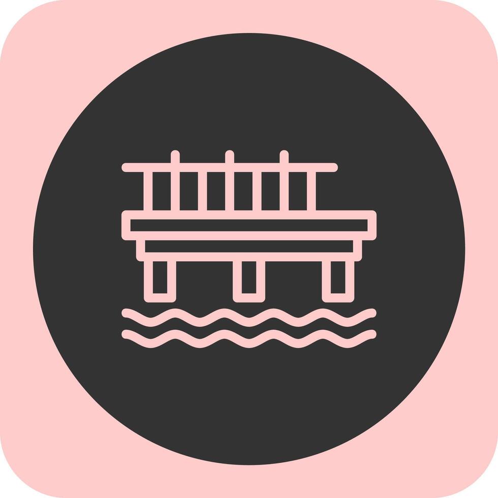 Pier Linear Round Icon vector