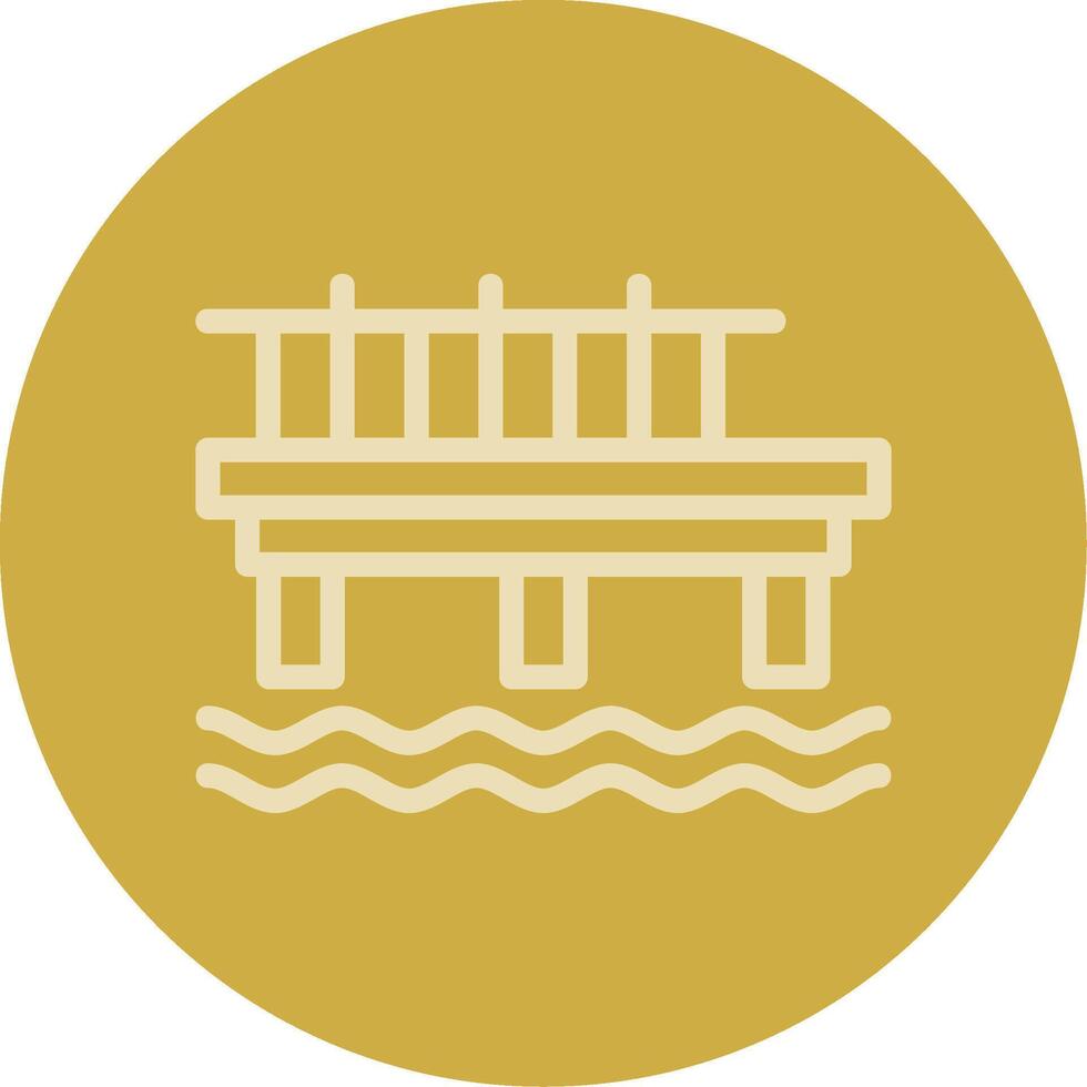 Pier Line Multi color Icon vector