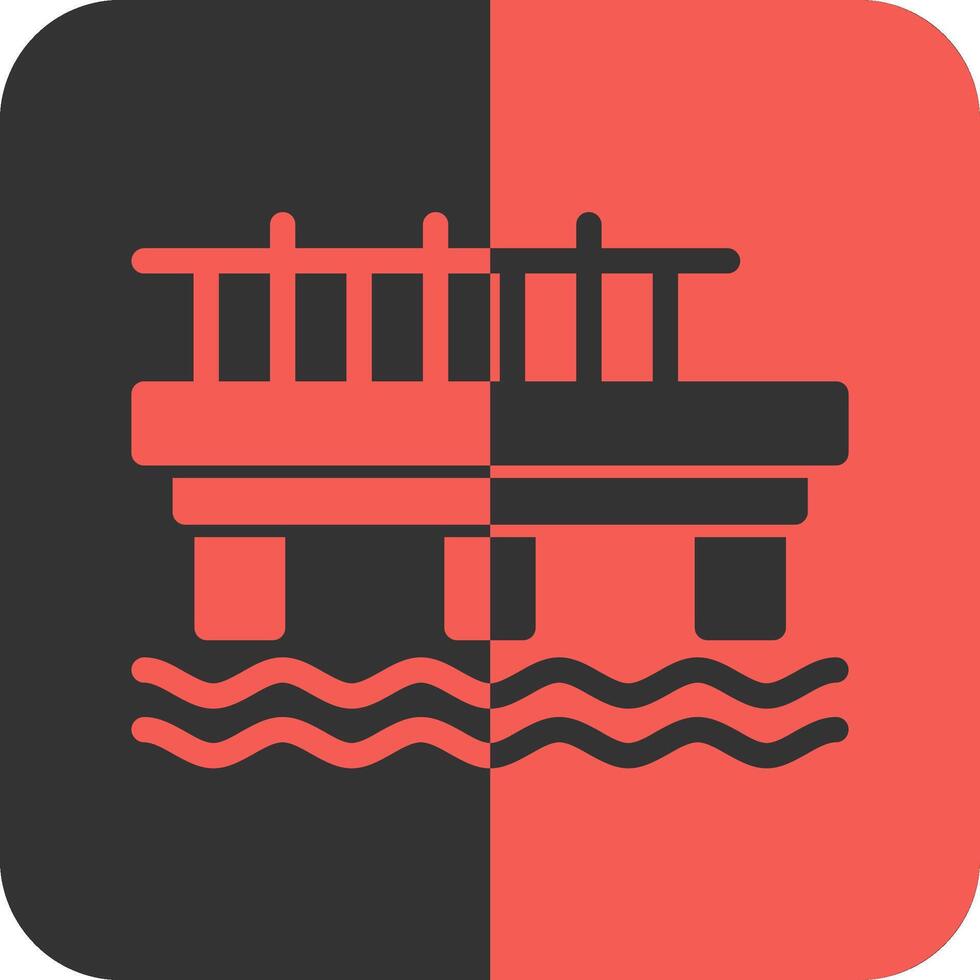 Pier Red Inverse Icon vector