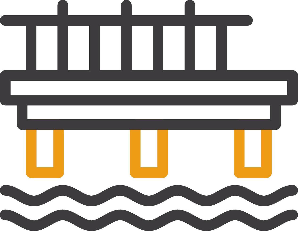 Pier Line Two Color Icon vector