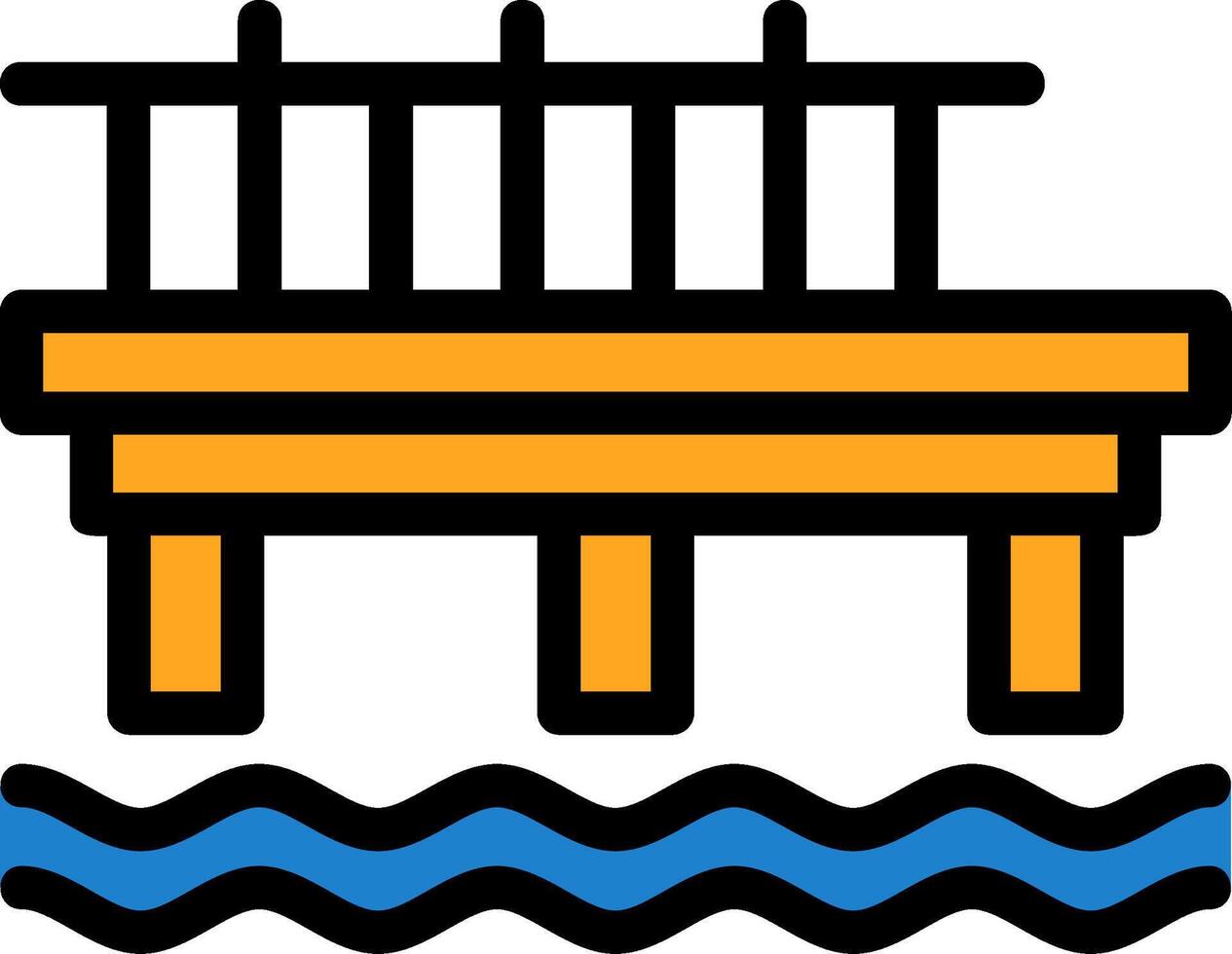 Pier Line Filled Icon vector