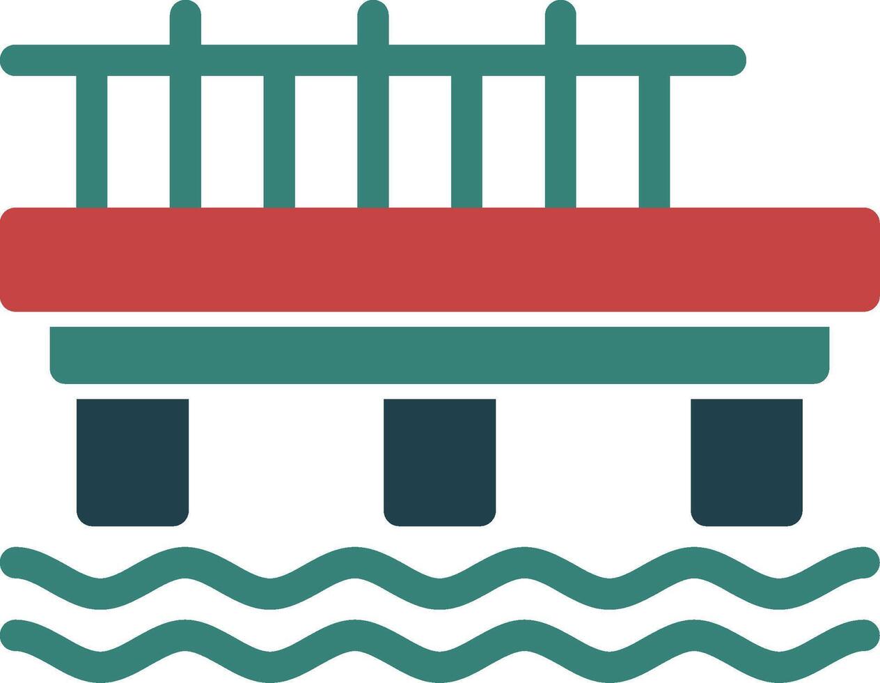 Pier Glyph Two Color Icon vector