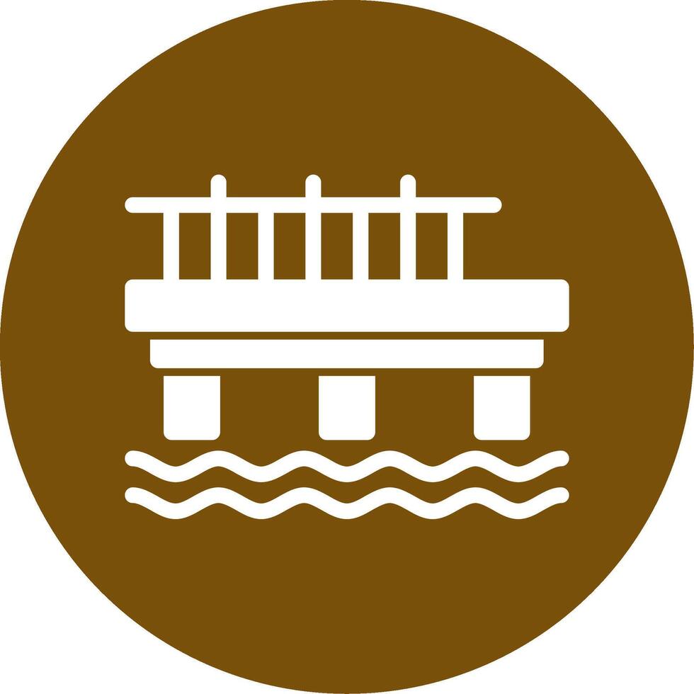 muelle glifo circulo icono vector