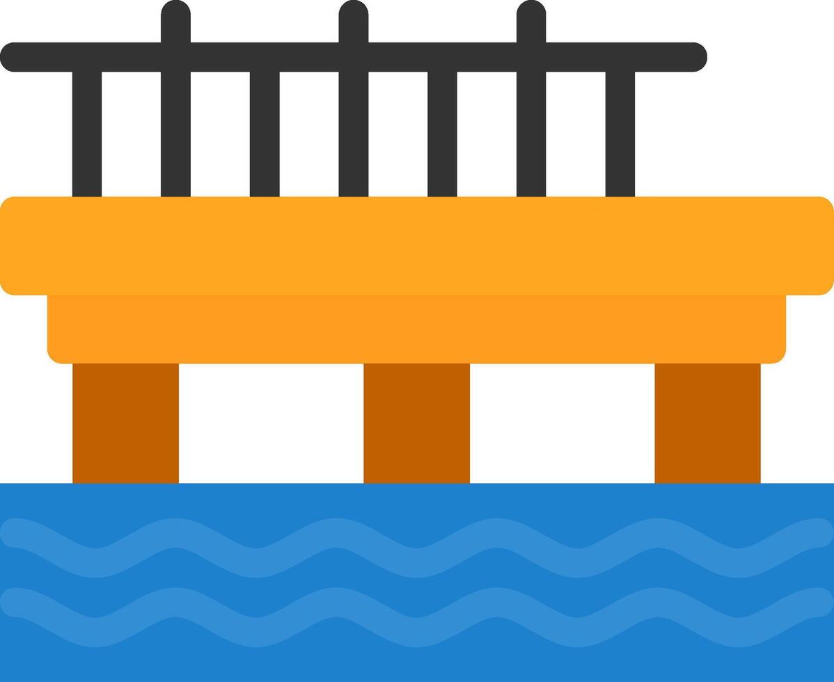 Pier Flat Icon vector
