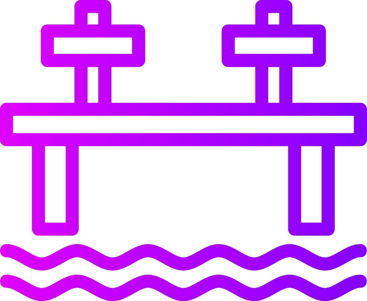 muelle lineal degradado icono vector