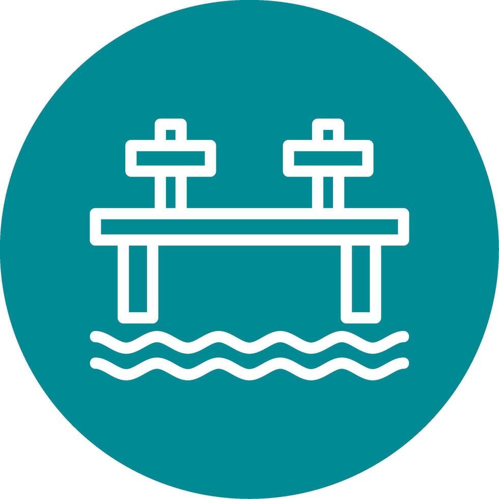 Dock Outline Circle Icon vector