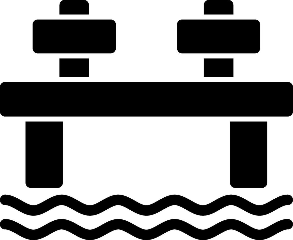 icono de glifo de muelle vector