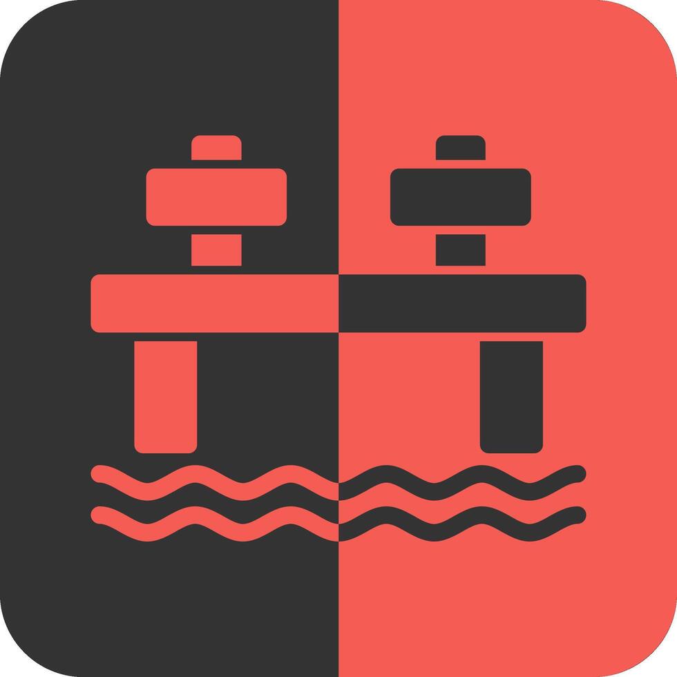 Dock Red Inverse Icon vector