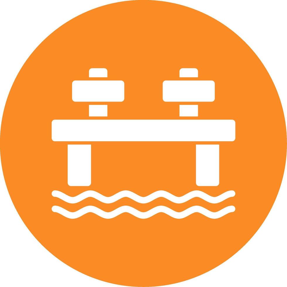 Dock Glyph Circle Icon vector