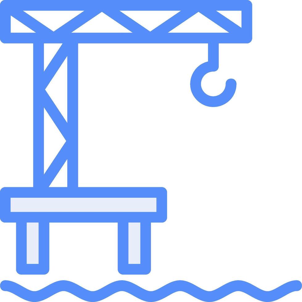 Harbor Line Filled Blue Icon vector