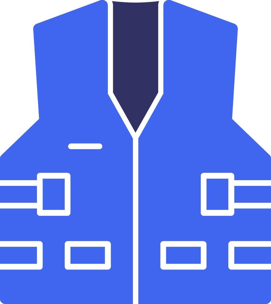 Lifejacket Solid Two Color Icon vector