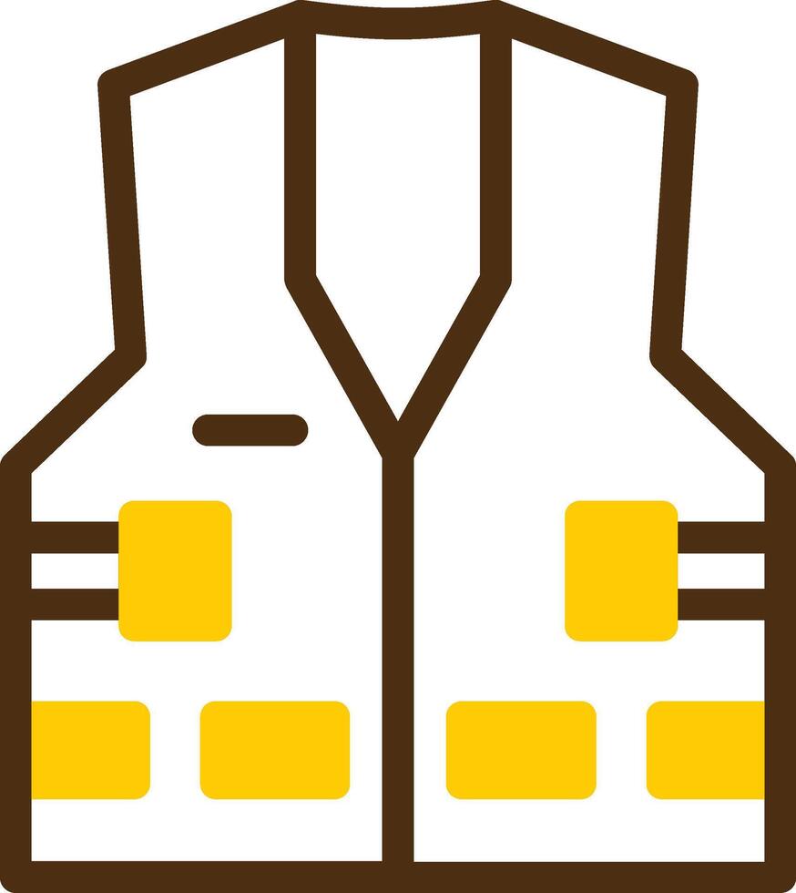 Lifejacket Yellow Lieanr Circle Icon vector