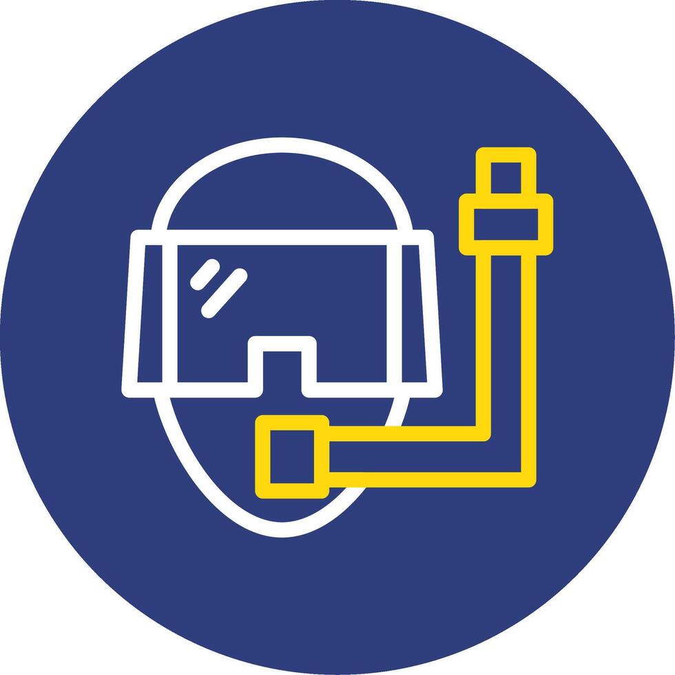 Diving mask Dual Line Circle Icon vector