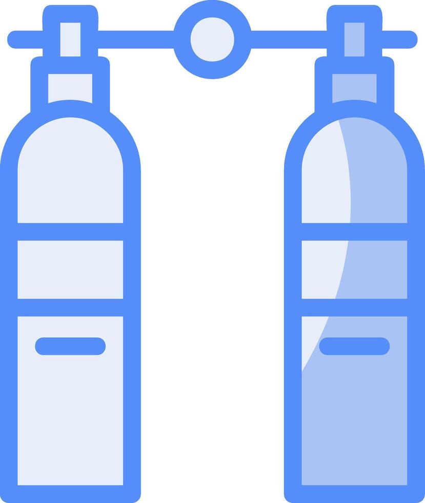 Scuba tank Line Filled Blue Icon vector