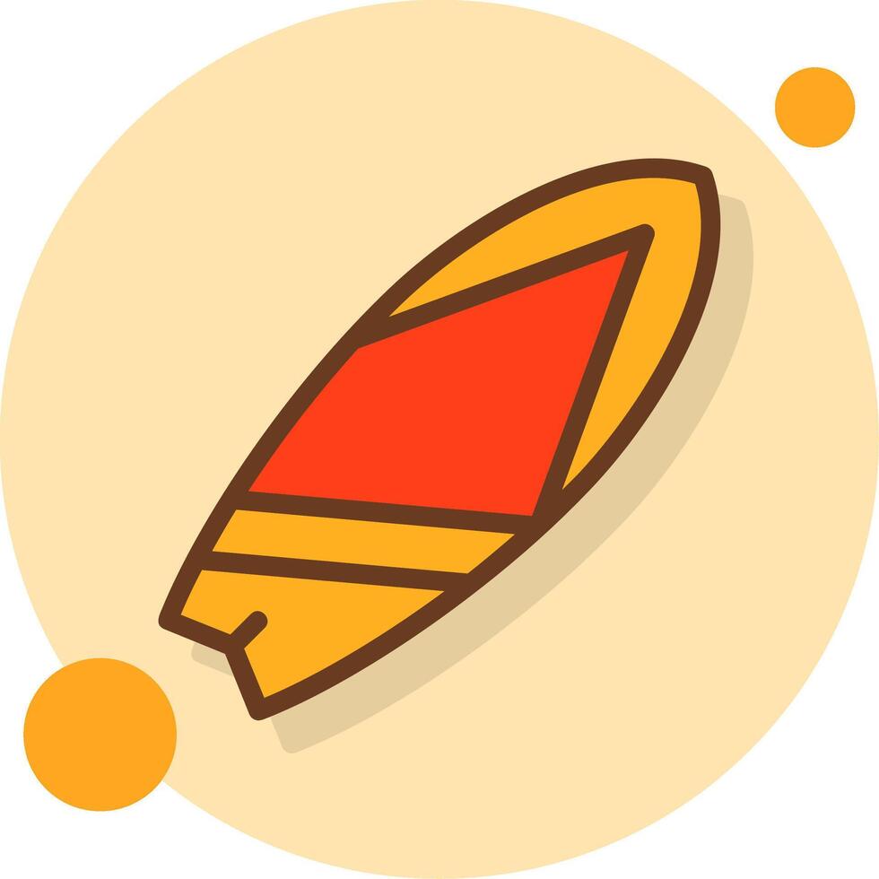 Surfboard Filled Shadow Circle Icon vector