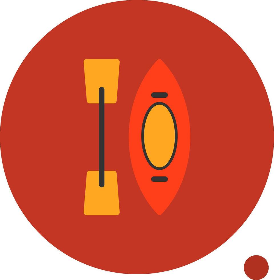 Kayak Flat Shadow Icon vector