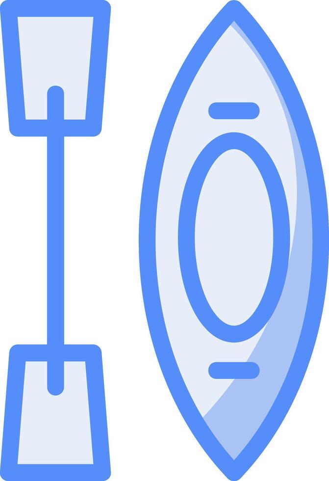 Kayak Line Filled Blue Icon vector