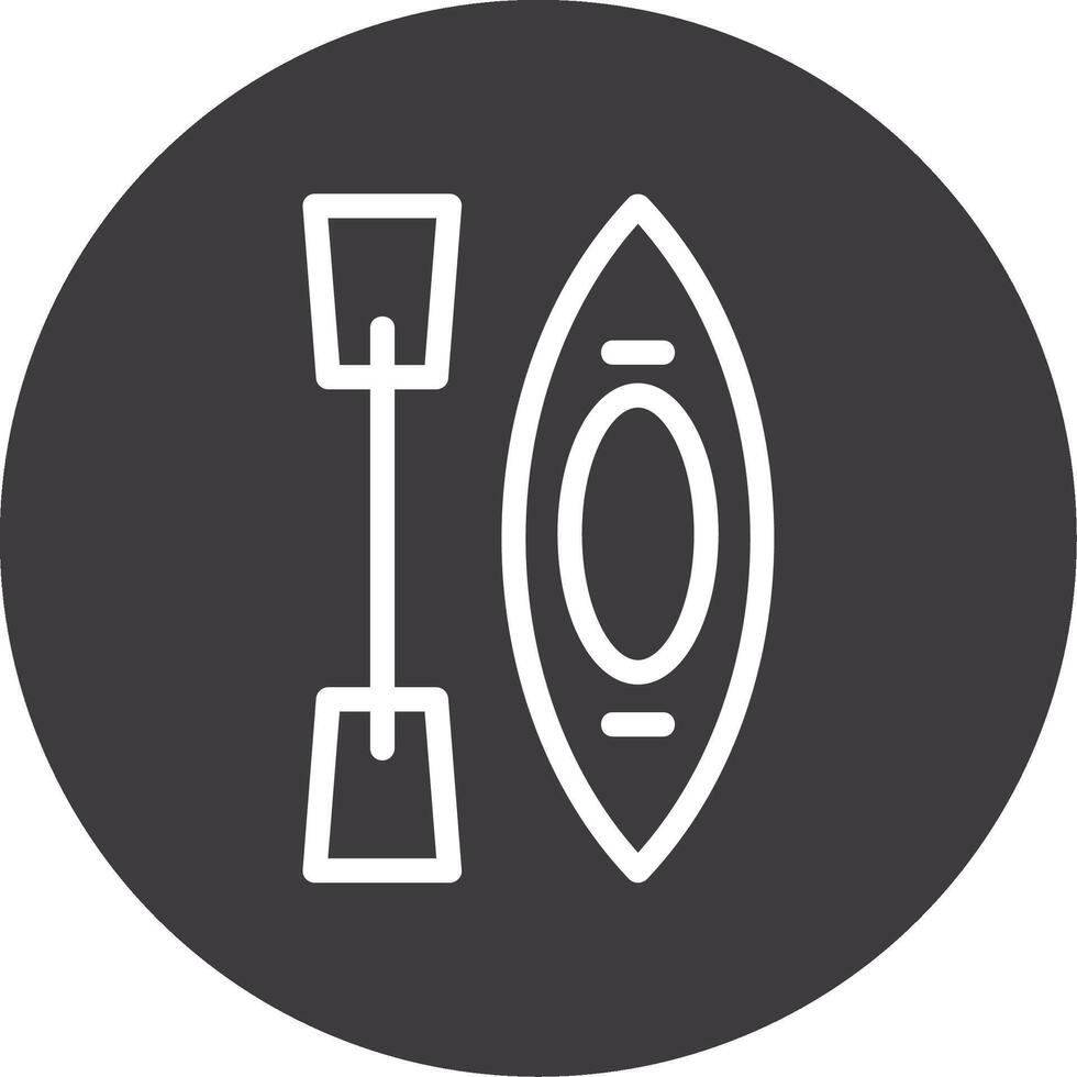 Kayak Outline Circle Icon vector