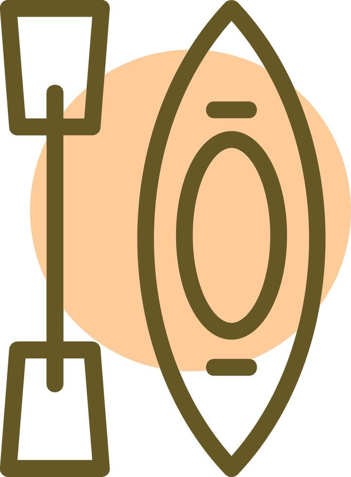 Kayak Linear Circle Icon vector