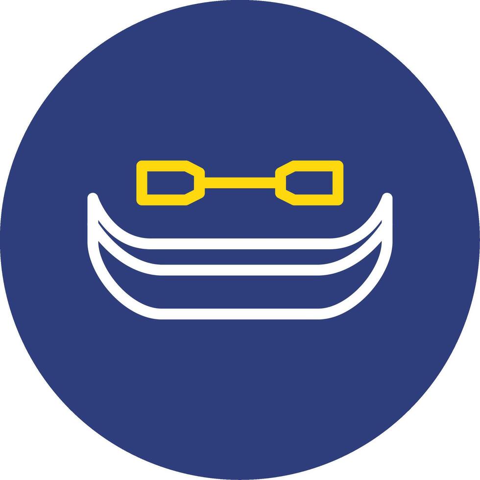 Canoe Dual Line Circle Icon vector