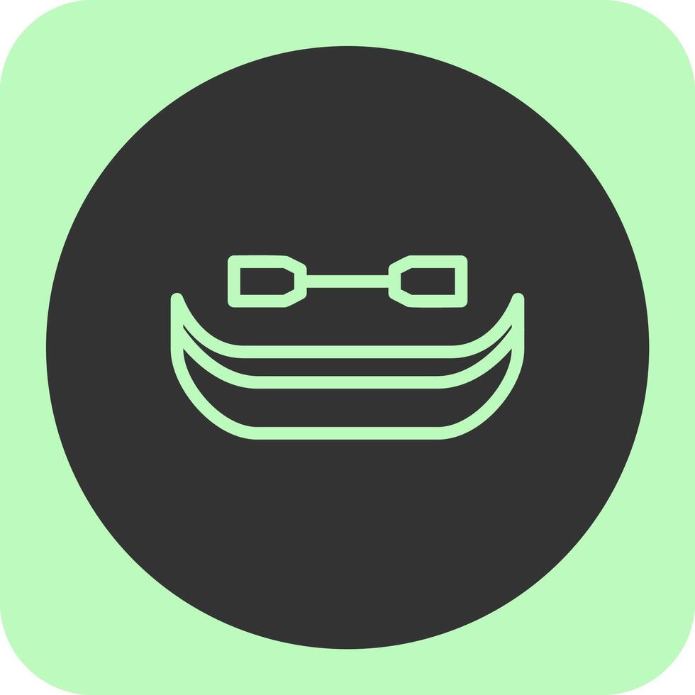 Canoe Linear Round Icon vector