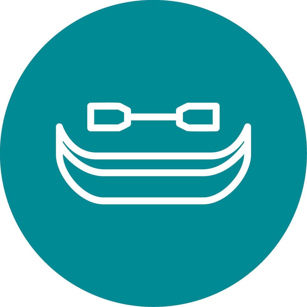Canoe Outline Circle Icon vector