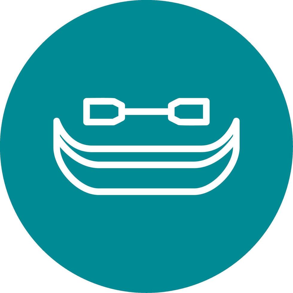 Canoe Outline Circle Icon vector