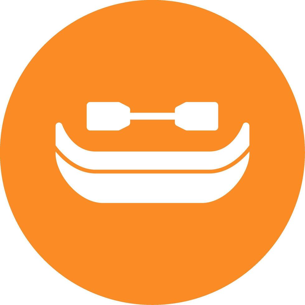 Canoe Glyph Circle Icon vector