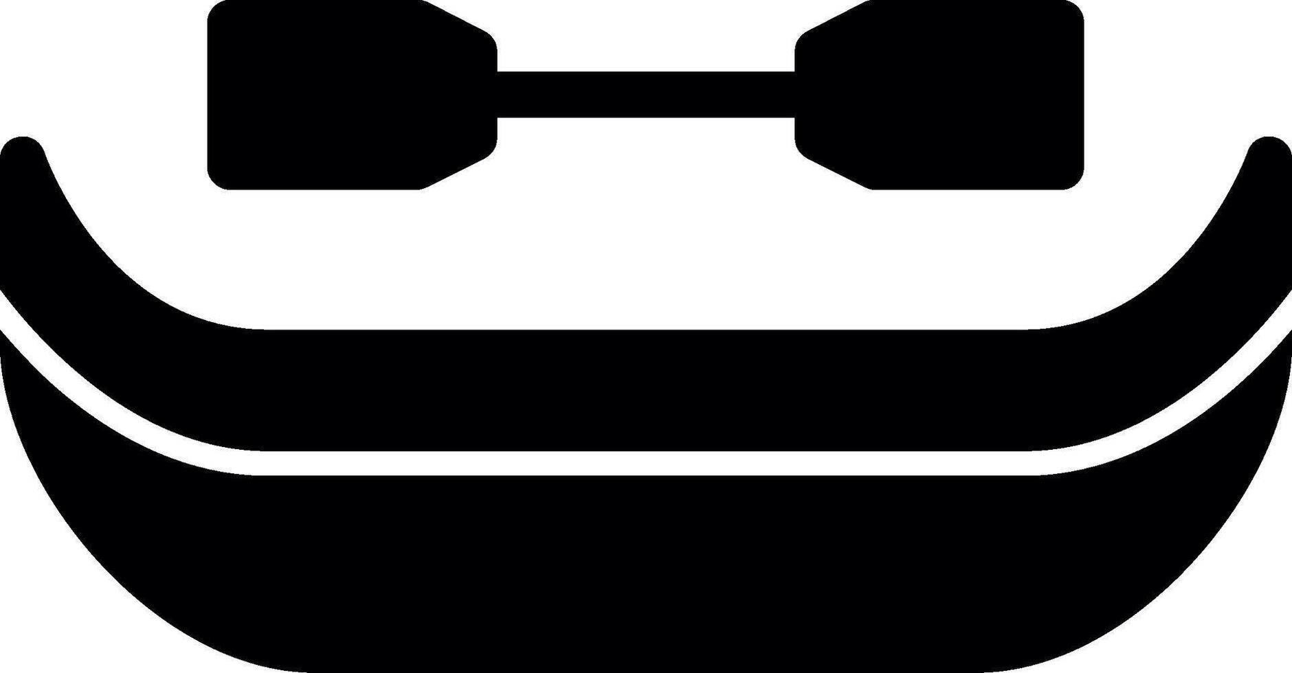 Canoe Glyph Icon vector
