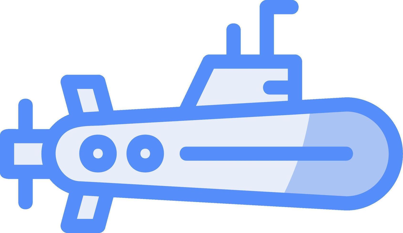 Submarine Line Filled Blue Icon vector