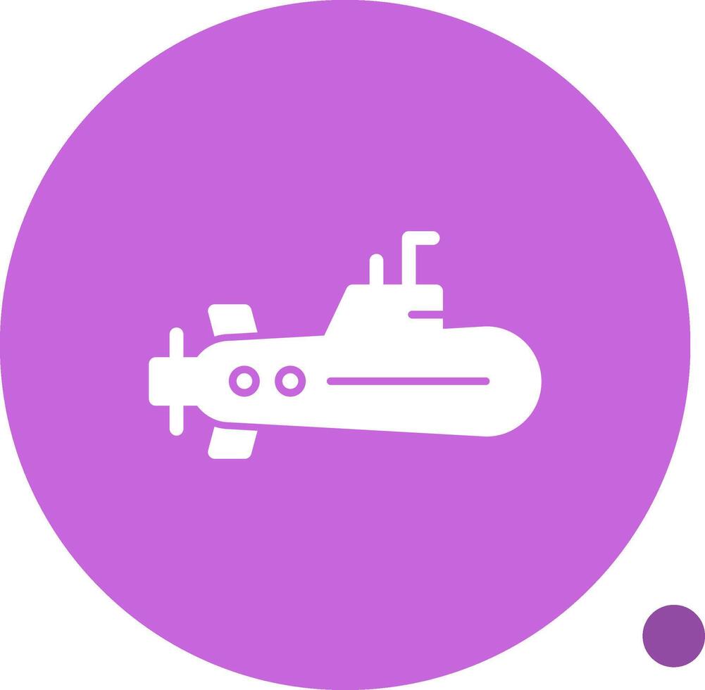 Submarine Glyph Shadow Icon vector