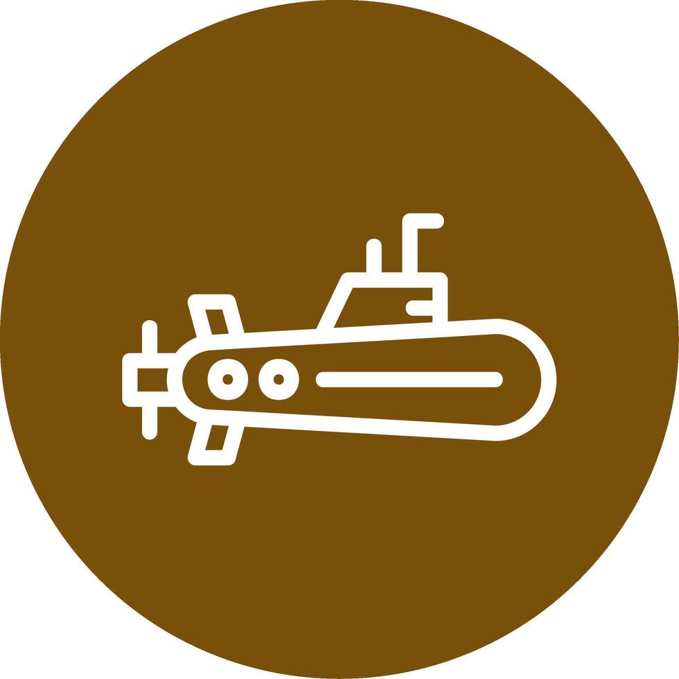 submarino contorno circulo icono vector