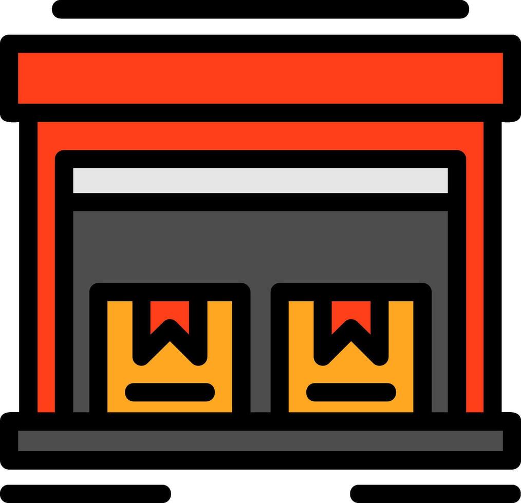 Warehouse Line Filled Icon vector