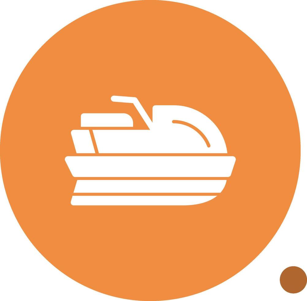 Jet ski Glyph Shadow Icon vector